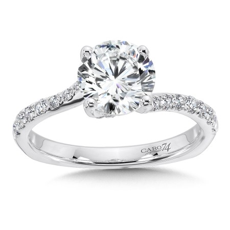Criss Cross Engagement Ring with Side Stones
