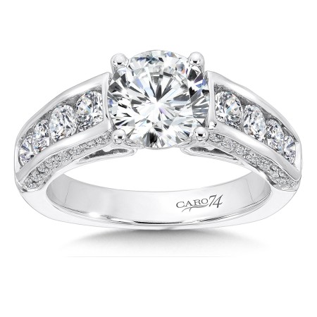 Engagement Ring With Channel-Set Side Stones