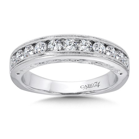 Diamond and 14K White Gold Wedding Ring 