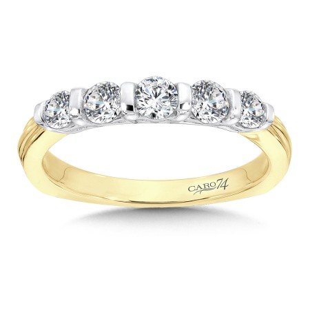 Wedding Band in 14K Yellow and White Gold