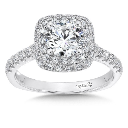 Double Cushion Halo Engagement Ring