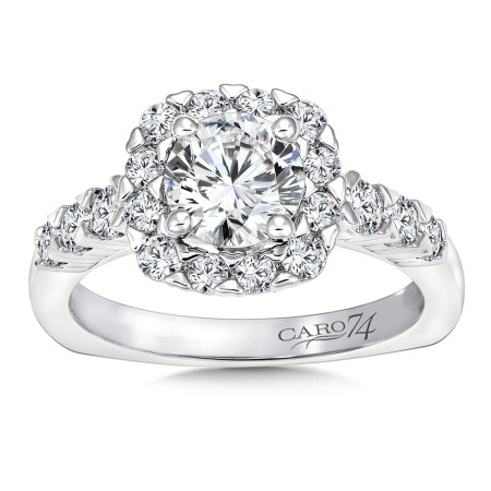 Cushion Shape Halo Diamond Engagement Ring