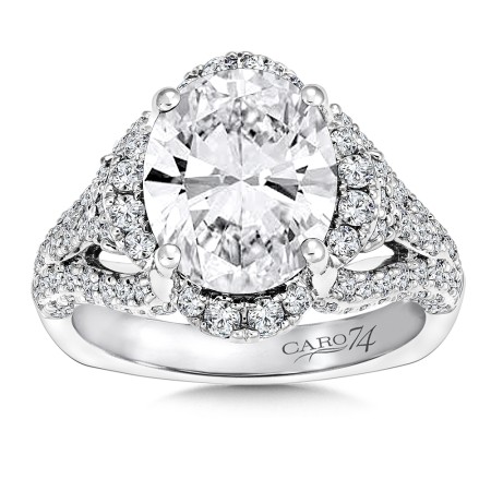 Floral Halo Diamond Engagement Ring