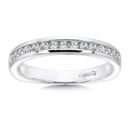 Channel-Set Diamond and 14K White Gold Wedding Ring 