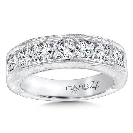 Diamond Anniversary Band with Hand Engraving