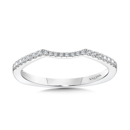 Curved Diamond Wedding Band - R1103BW - Valina Wedding Band