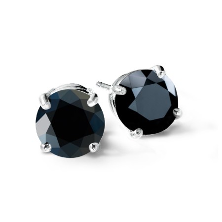 14K White Gold & Black Diamond Studs