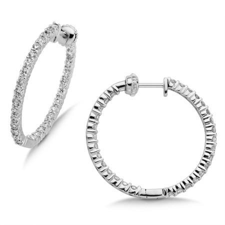 Pave set Diamond Reflection Hoops