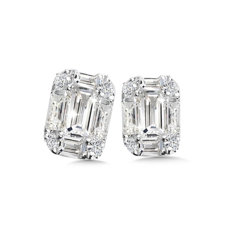 14K White Gold Diamond Earrings