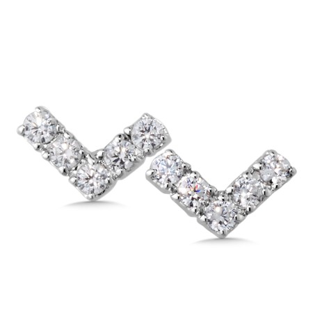 14K White Gold Diamond Earrings