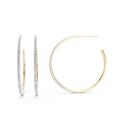 14K Gold & Diamond Hoop Earrings