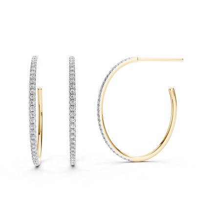 14K Gold & Diamond Hoop Earrings
