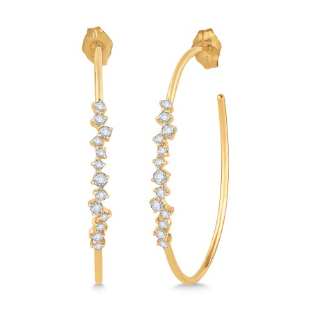 14K Gold & Diamond Hoop Earrings