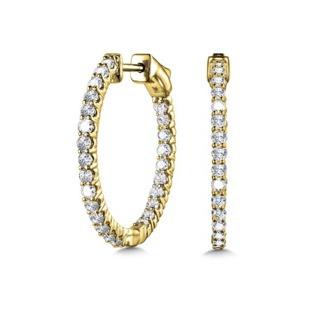 Bold Front-Facing Round Diamond Hoops