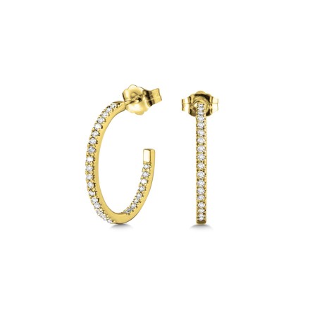 C-Shaped Diamond Hoop Earrings (1/4 ctw)
