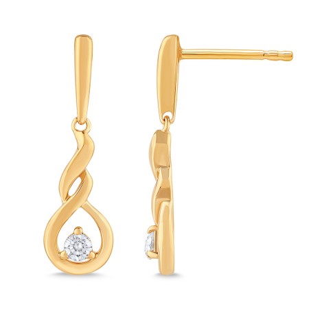 Gold & Diamond Drop Earrings