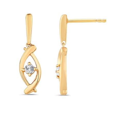 Gold & Diamond Drop Earrings