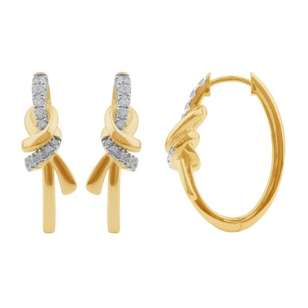Entwined Gold & Diamond Hoop Earrings