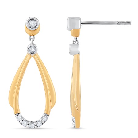 Gold & Diamond Teardrop Earrings