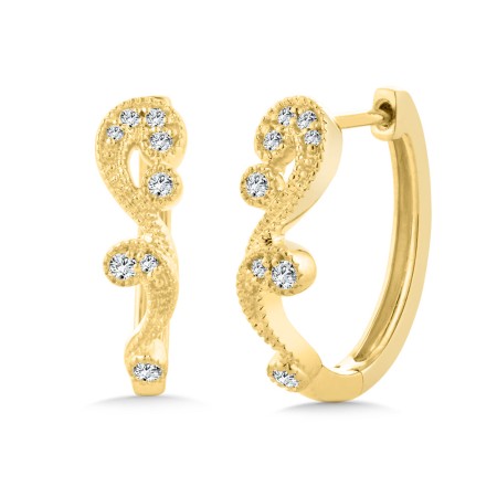 Gold & Diamond Vintage Hoop Earrings