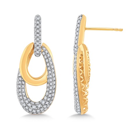 14K Two-Tone Gold & Diamond Earrings