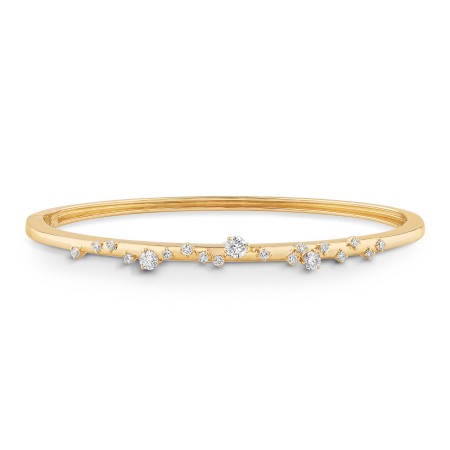 14K Gold & Diamond Druzy Bangle