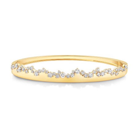 14K Gold & Diamond Druzy Bangle