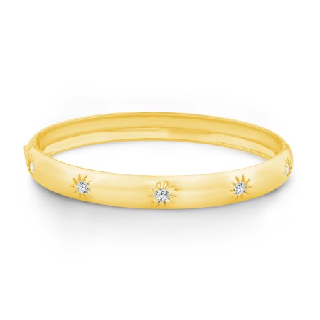 14K Gold & Diamond Stellaris Bangle