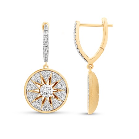 14K Gold & Diamond Stellaris Medallion-Style Earrings