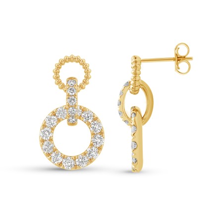 14K Gold & Diamond Drop Earrings