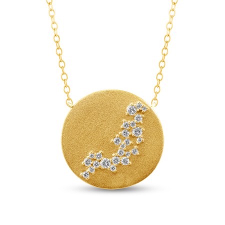 14K Gold & Scattered Diamond Druzy Pendant