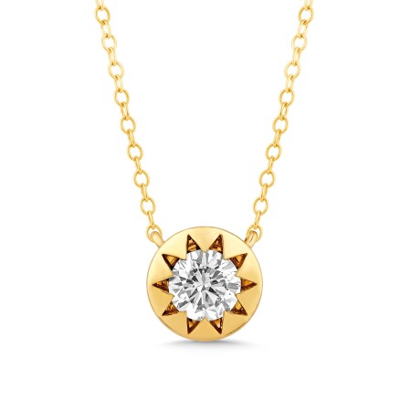 14K Gold & Diamond Stellaris Solitaire Pendant