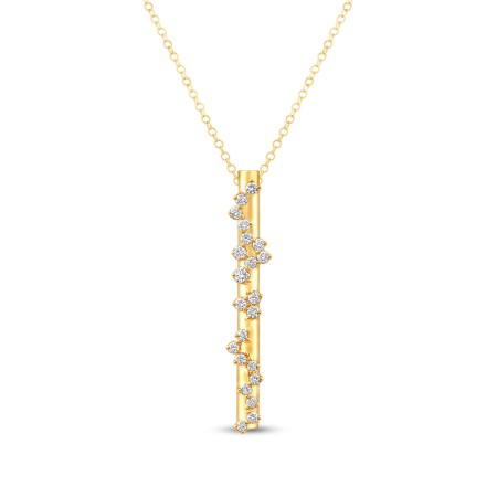 14K Gold & Diamond Druzy Bar Pendant