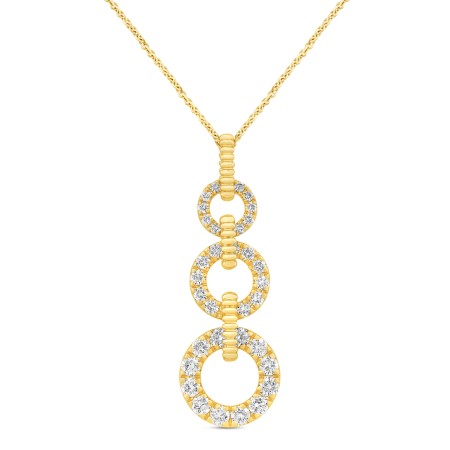 14K Gold & Diamond Graduated Link Pendant