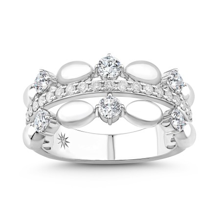 14K White Gold & Diamond Odyssey Split-Shank Ring