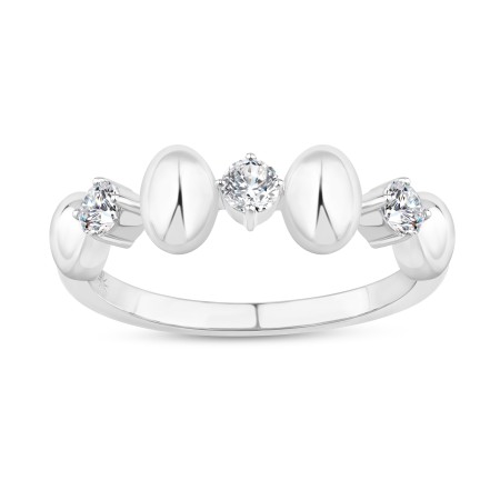 14K White Gold & Diamond Three-Stone Odyssey Ring