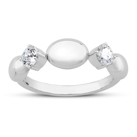 14K White Gold & Diamond Two-Stone Odyssey Ring