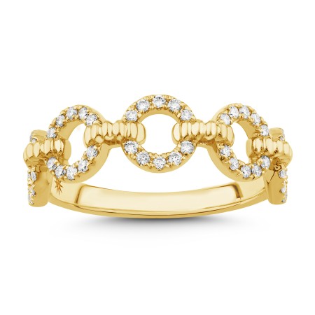14K Gold & Diamond Link Ring