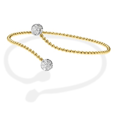 14K Two-Tone Gold Diamond Bangle
