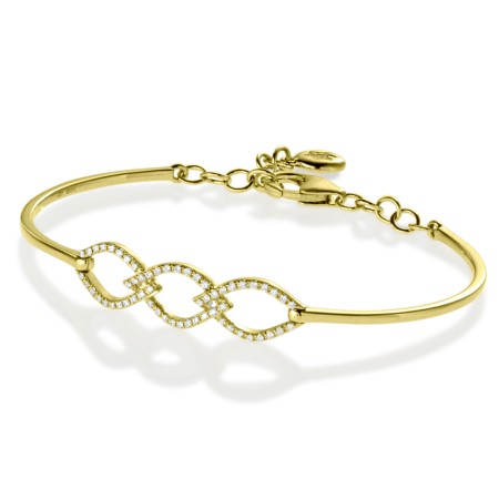 14K Yellow Gold Diamond Bangle