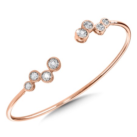 Graduating Bezeled Miracle-Plated Diamond Bangle