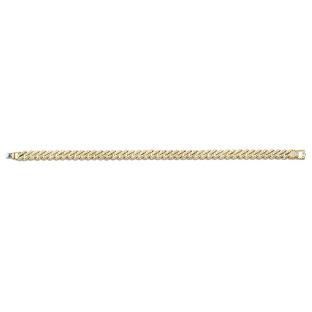 14K Gold Cuban Link-n-Love Pave-Set Diamond Bracelet