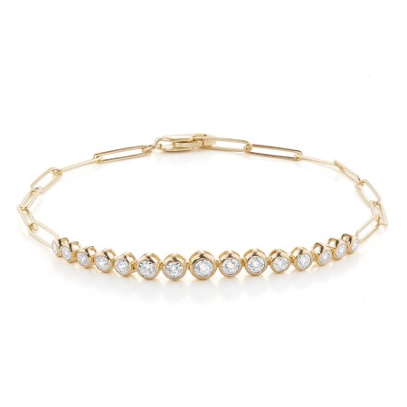 14K Diamond Bezel Bracelet