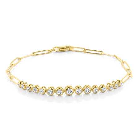 14K Diamond Bezel Bracelet