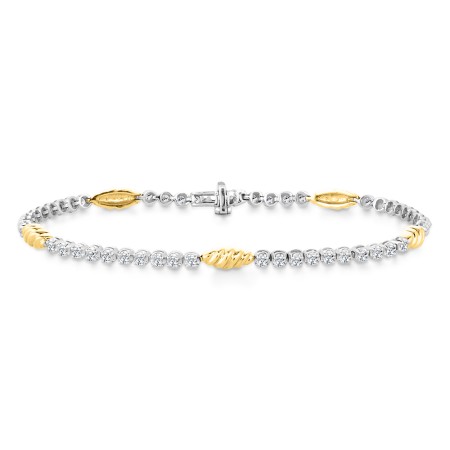 14K Mixed Metal Diamond Bracelet