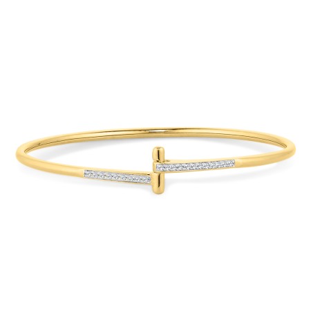 14K Diamond Bangle