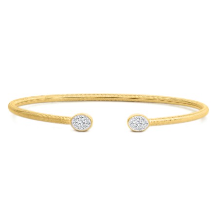 14K Diamond Bangle