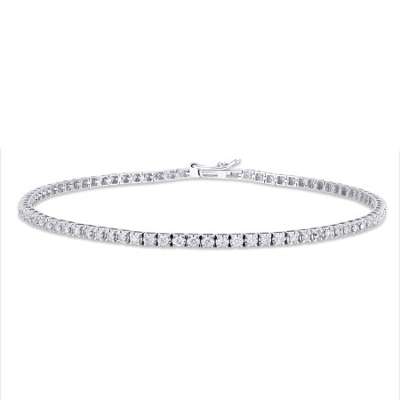 14K White Gold & Diamond Slim Tennis Bracelet