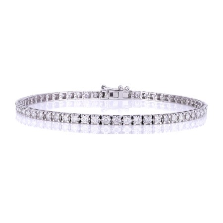 14K White Gold & Diamond Slim Tennis Bracelet