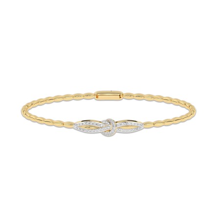 14K Two-Tone Diamond Flexi Bangle